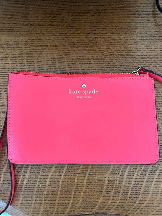 kate spade Handbags - kate spade New York Bright Pink Saffiano Wristlet